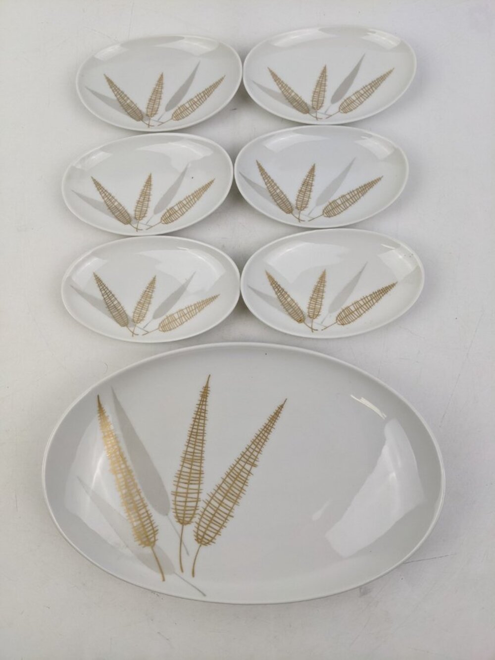 1950s Thomas Rosenthal Neu Bayreuth Oval Dishes Elsa Fischer-Treyden Wheat Stalk